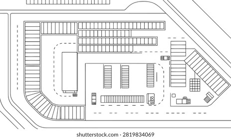 Cold storage warehouse floor plan, down blueprint line floorplan