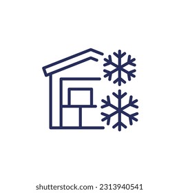 cold storage, warehouse line icon