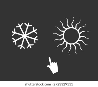 Diseño de selección de iconos de mano fría y solar