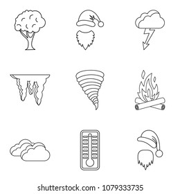 Cold supply icons set. Outline set of 9 cold supply vector icons for web isolated on white background