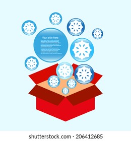 Cold surprise in box vector background