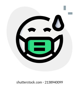 Cold sweat emoji with eyes closed face expression