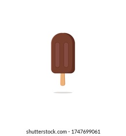 Cold and sweet chocolate ice cream design flat isolated white background