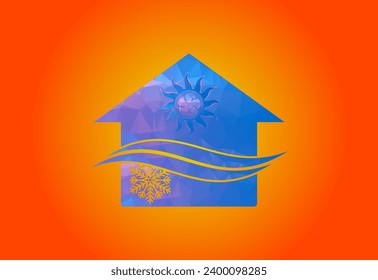 kaltes Symbol Set und Low-Poly-Schneeflocken Weihnachtsdesign pro Vektorgrafik