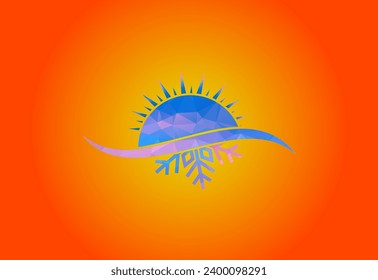 cold symbol Set and lowpoly of snowflakes christmas design pro vector