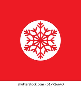 Cold symbol, Snowflake icon vector, filled flat sign, solid pictogram isolated on red, logo illustration