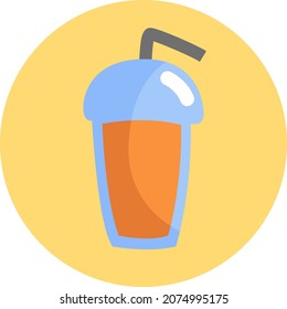 Cold tea in cup to go, illustration, vector, on a white background.