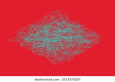 Cold teal messy rhomb at bright red background