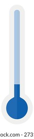 Cold temperature icon. Blue thermometer scale symbol