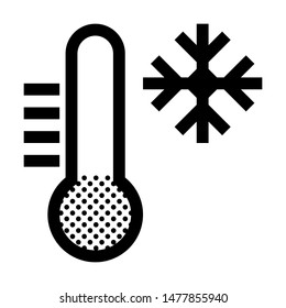 Cold Temperature. Icon with Filled with Dots.