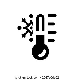 Cold temperature icon on white background