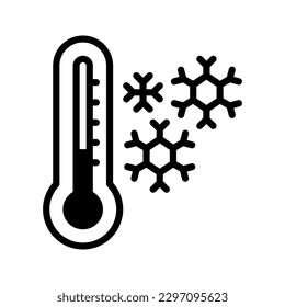 Cold temperature icon set collection