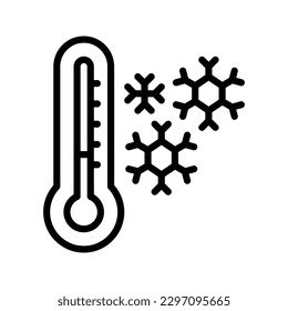 Cold temperature icon set collection