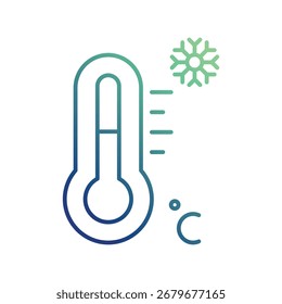 ícone de temperatura fria com fundo branco vetor ilustração stock