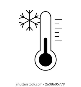  cold temperature icon white on background