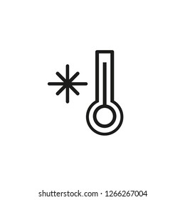 Cold temperature line icon. Air conditioning, climate control, thermometer. Weather concept. Vector illustration can be used for topics like climate, environment, domestic appliance