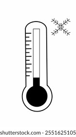 Cold temperature thermometer design vector