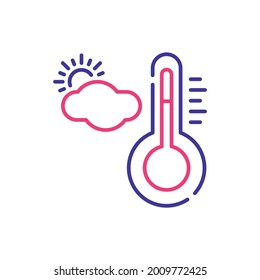 Cold temperature vector 2 colours icon style illustration. EPS 10 file