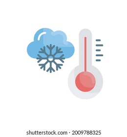 Cold temperature vector flat icon style illustration. EPS 10 File symbol