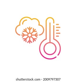 Cold temperature vector gradient icon style illustration. EPS 10 file 