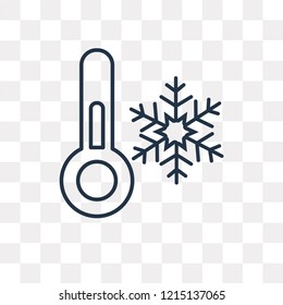 Cold Temperature vector outline icon isolated on transparent background, high quality linear Cold Temperature transparency concept can be used web and mobile