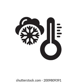 Cold temperature vector solid icon style illustration. EPS 10 file 