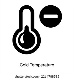 Cold Temperature and weather icon concept