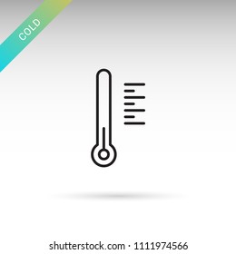 Cold temperature. Weather modern thin line icon set. Isolated on white.
