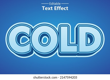 Cold Text Effect With Blue Color Editable For Promotion.