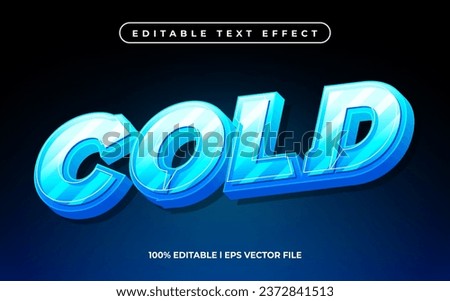 Cold text effect editable video cover and banner text style, 3d typography template