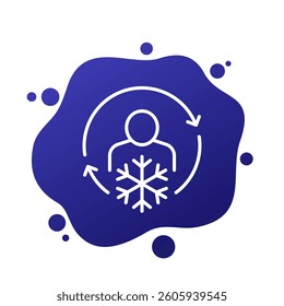 cold therapy or cryotherapy icon, line vector