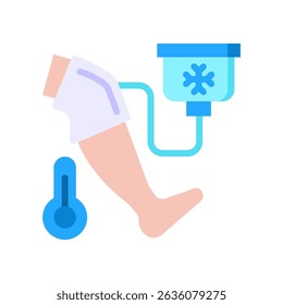 Ilustração de vetor plano de ícone da terapia a frio