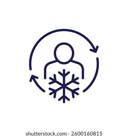 cold therapy icon in line design