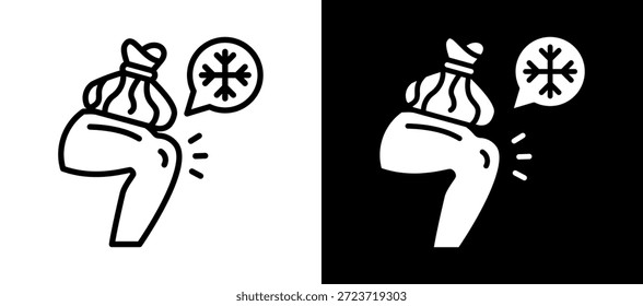 Ícone de terapia fria branco Ilustração de vetor preto