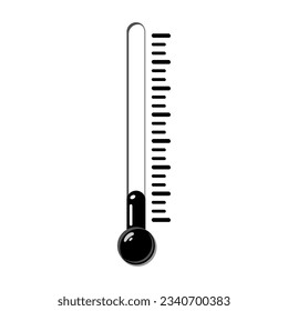 Termómetro frío en blanco y negro. Meteorología de termómetros meteorológicos de temperatura, icono de vector plano del dispositivo termostato de control temporal. Termómetros médicos