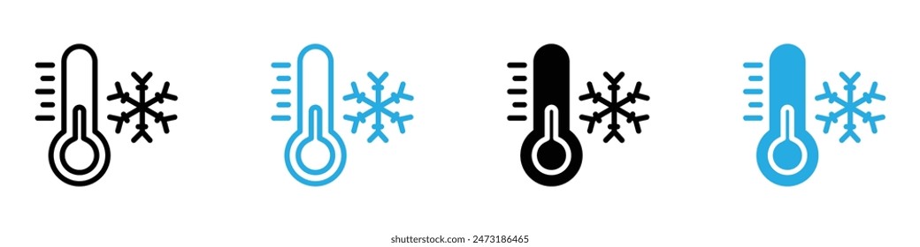 Cold Thermometer Icon Ideal for Weather and Healthcare Themes