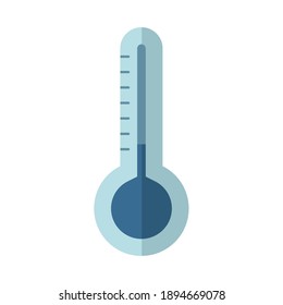 Cold thermometer instrument design, Measurement temperature degree theme Vector illustration