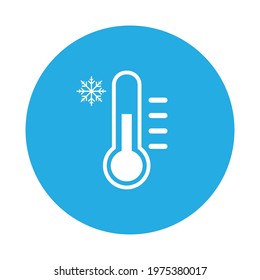 Cold Thermometer Sign Icon Vector