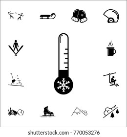 Cold thermometer and snowflake filled line icon. Set of elements Christmas Holiday or New Year icons. Winter time premium quality graphic design collection icons for websites on white background