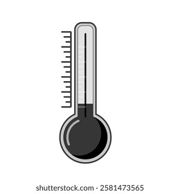Cold thermometer with a snowflakes. Temperature weather thermometers meteorology, temp control thermostat device flat vector icon. Medical thermometers