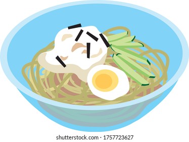 Cold tororo soba lunch to take home in Japan