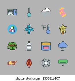 cold vector icon set