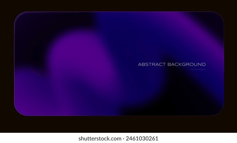 Cold violet gradient background. Abstract template with a morphism glass in futuristic style. Effect of transparent frame. Template for your ui, website, banners, and posters. Vector background