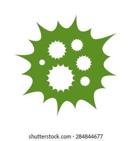 Cold virus, germ or bacteria virus flat vector icon for apps and websites