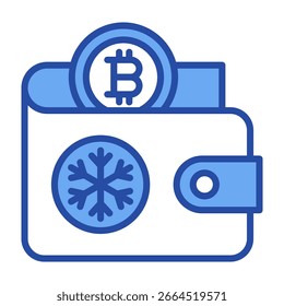 Ilustração de vetor azul do ícone da carteira a frio