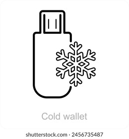 Cold wallet and wallet icon concept