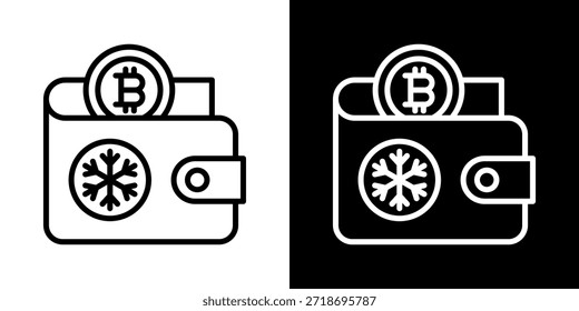 Ícone De Carteira Frio De Estilo Preto E Branco De Linha