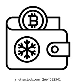Ilustração do vetor de linha de ícone da carteira a frio
