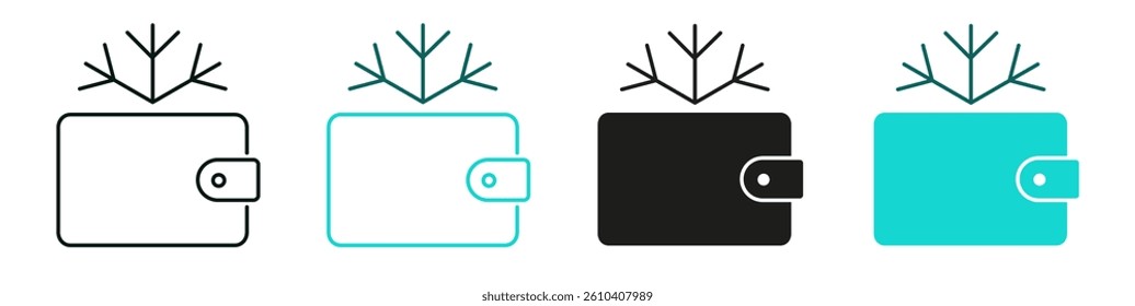 Cold wallet line icon set. Secure cryptocurrency storage, Blockchain, Technology, Finance or digital money concept. Crypto symbol. Solid color or black logo for web, mobile app. Editable vector stroke