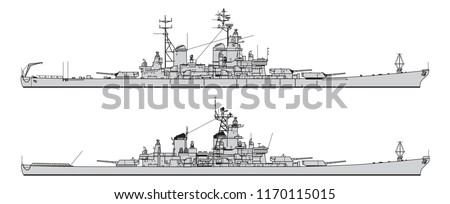 Cold war. US battleship